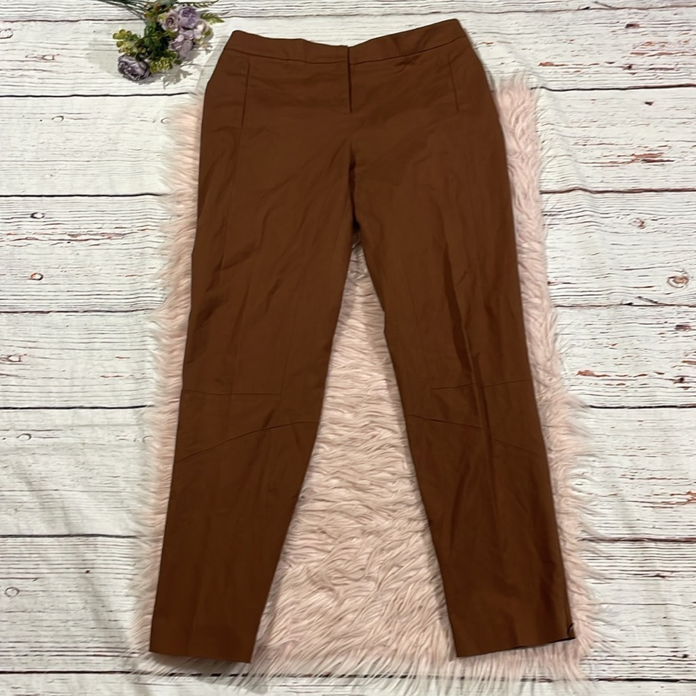 Piazza Sempione Cotton Brown Straight Leg High Rise Trousers